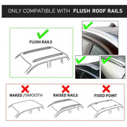 55" Roof Racks Cross Bars Luggage Carrier Lockable Durable Iron Black 2 Pcs
