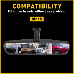 For Wide Angle Convex Car  SUV Rear View Mirror 8'' Interior Replacement 
