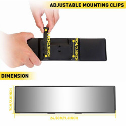 Angel View Panoramic Wide Angle Car Rear View Mirro Mirror Lens 240mm White Tint