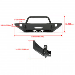 For 97-04 Dodge Dakota Durango Front Steel Bumper W/ Bull Bar 98 99 00 01 02 03