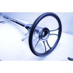 Chrome 32" Tilt Floor Shift Steering Column & Independent Wheel & Horn Button