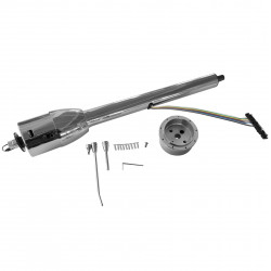 Hover to zoom 28 in Chrome Tilt Manual Style Steering Column w/Wheel Adapter No Key Hot Rod