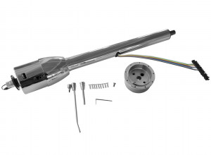 Hover to zoom 28 in Chrome Tilt Manual Style Steering Column w/Wheel Adapter No Key Hot Rod